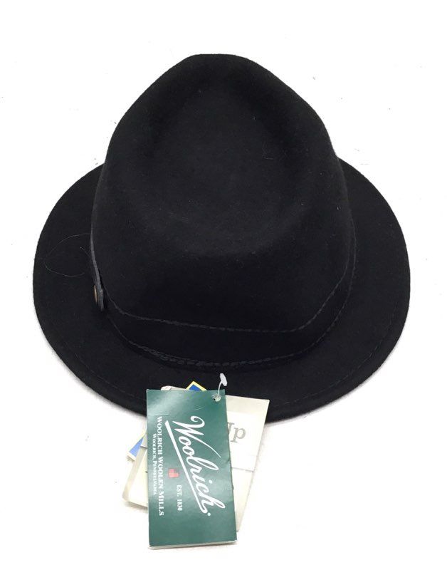 NWT Woolrich Men's Black Fedora Hat - Size M