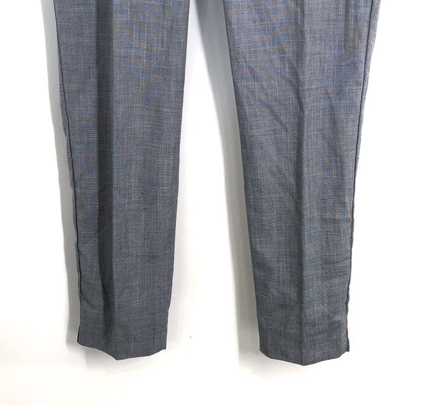 Zara Basic Women's Gray Micro Textured Herringbone Dress Pants Trousers NWT Sz 6