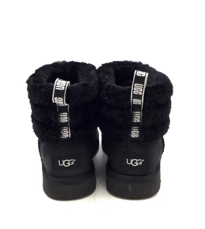 UGG Women&#39;s Classic Mini Fluff 1098533 Black Quilted Snow Boots - Size 8