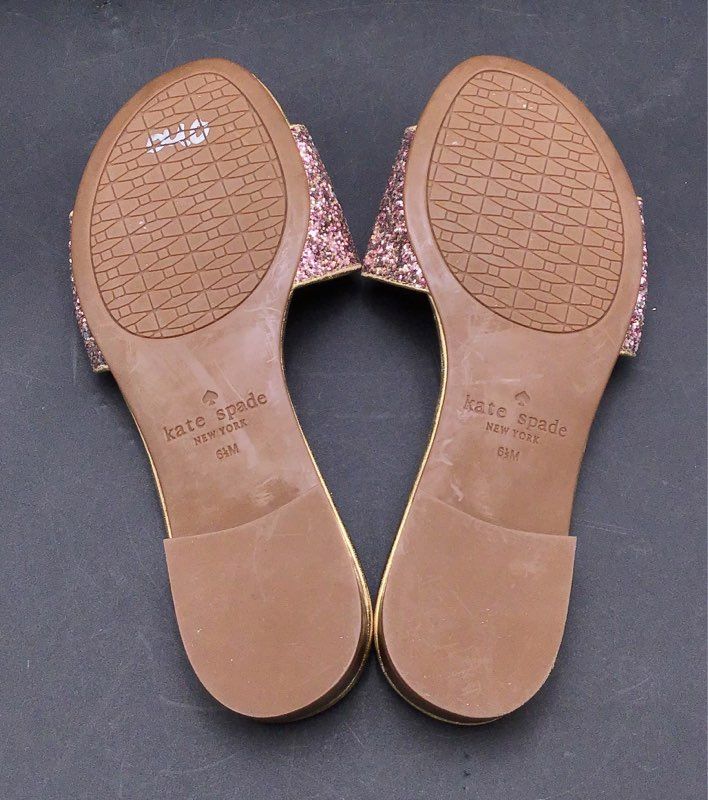 Kate Spade New York Women's Pink Gold Slide Sandal - Size 6.5M