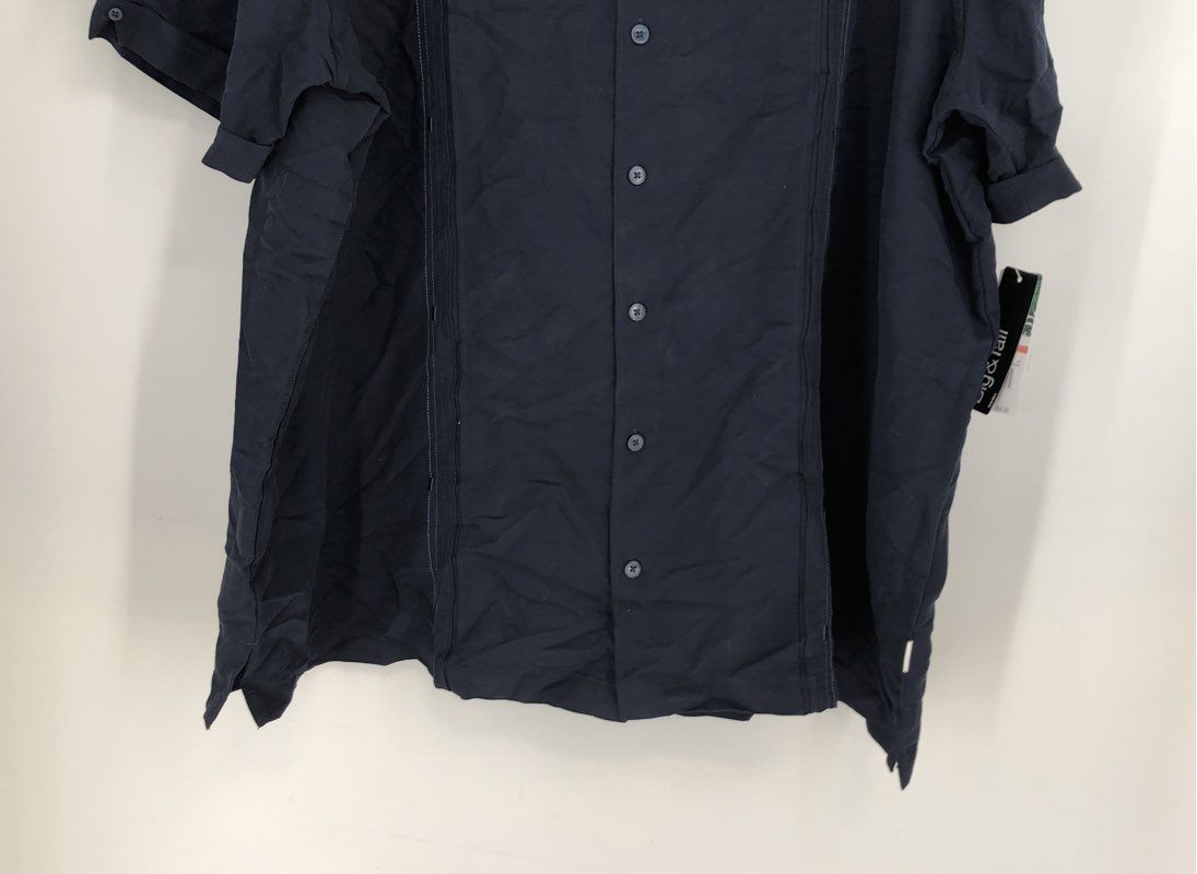 NWT Cubavera Men's Navy Blue Button-Up Shirt - Size 3XLT