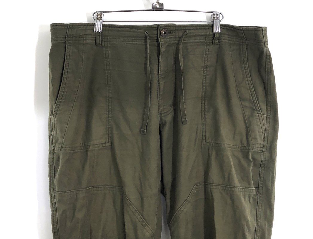 REI Co-op Men's Olive Green Canvas Jogger Utility Pants Drawstring Sz 38x32