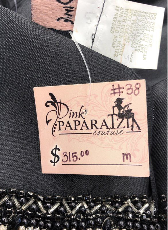 NWT Pink Paparatzi Couture Women's Black Maxi Dress - Size M