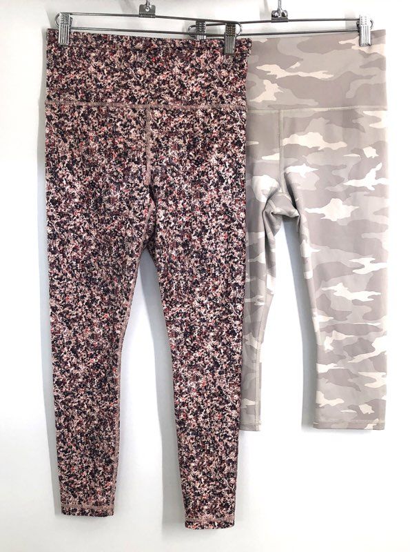 Athleta Women's Elation Leggings Lot 2 7/8 Tight & Camo Crop High Rise Sz S