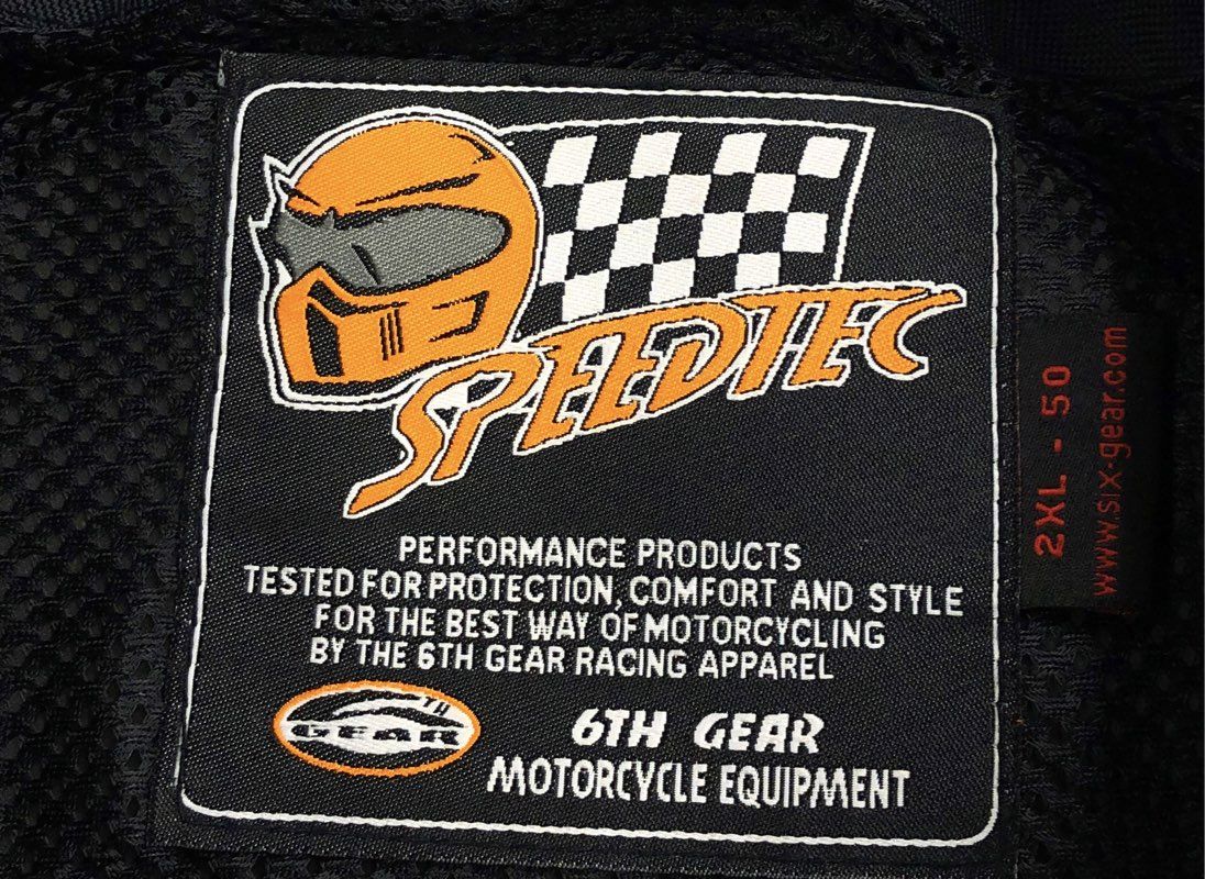 Speedtec Men's Motorcycle Jacket Armored Padded Black Blue Racing Sz 2XL