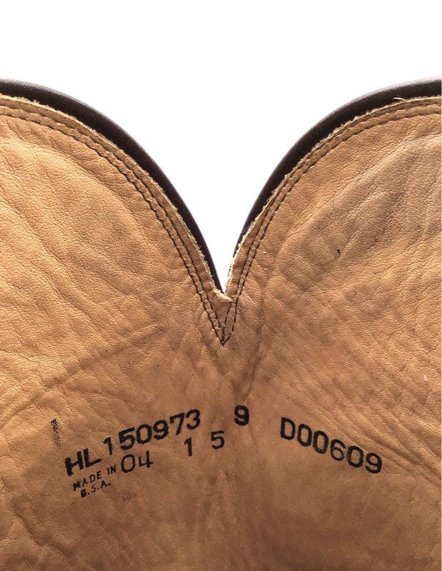 Lucchese Heritage Brown Elephant Leather Square Toe Cowboy Boots Men's Size 9 D