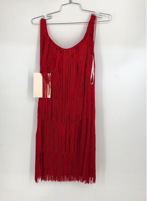 NWT Boston Proper Women&#39;s Red Fringe Scoop Neck Sleeveless Tank Dress - Size 0