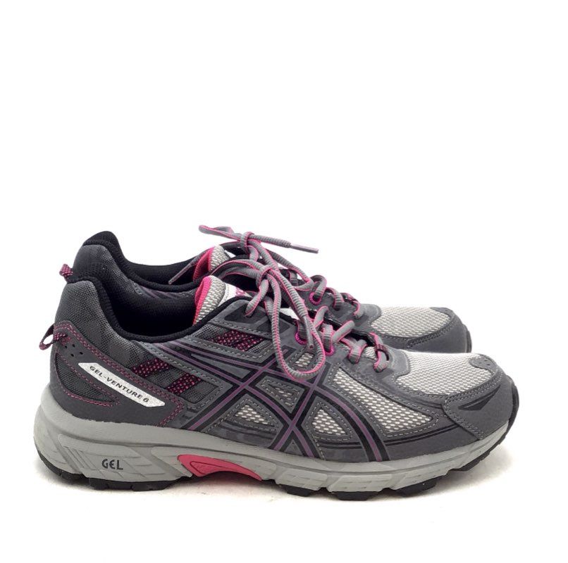 Asics Women&#39;s GEL-Venture 6 T7G6N Gray Low-Top Lace-Up Running Shoes - Size 9.5