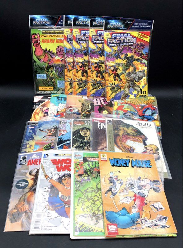 Spider-Man Wonder Woman TMNT Comic Lot of 23 Marvel DC Dark Horse Final Faction