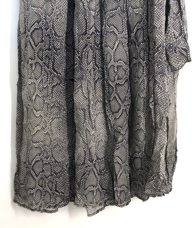 Maeve by Anthropologie Women's Grey Snakeskin Print Pleated Maxi Skirt Size 0