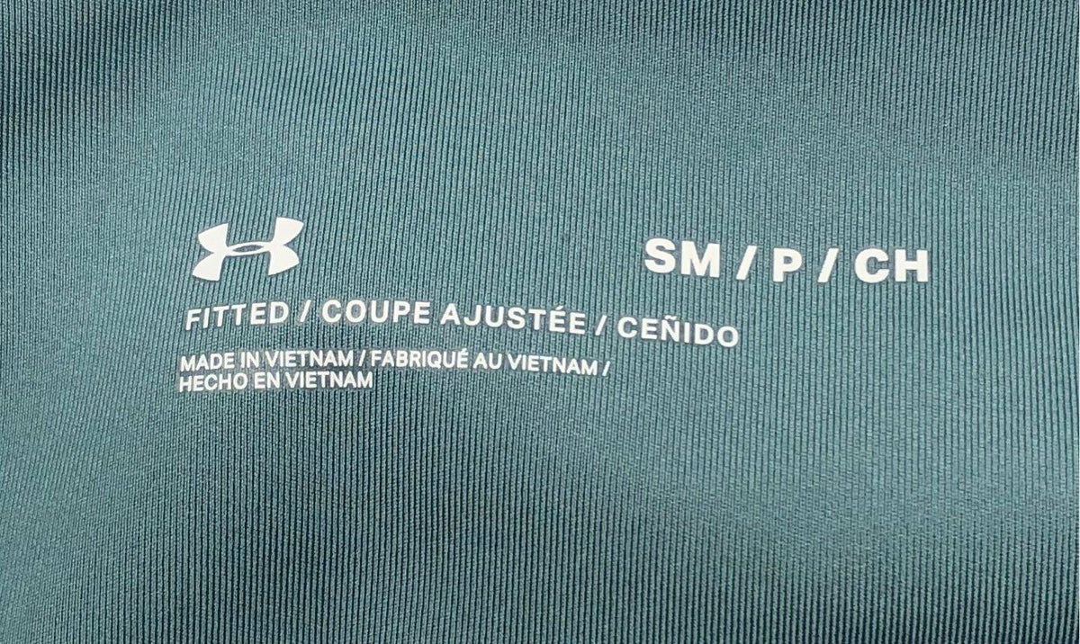 Under Armour Women's Teal Perforated Mesh Panel Fitted Workout Leggings Sz SM