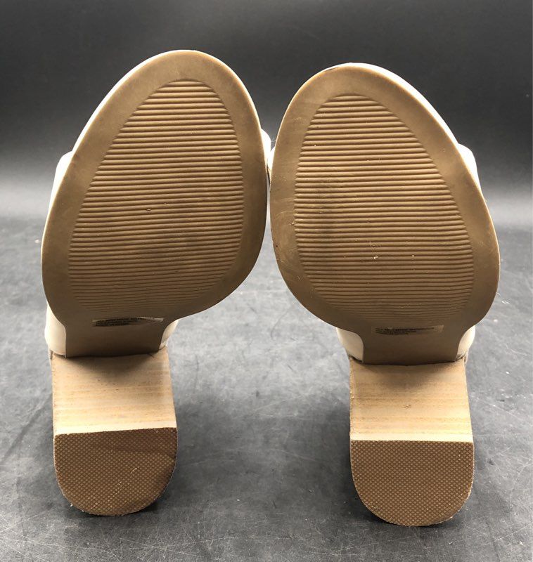 DV by Dolce Vita Barkar Cream Off White Open Toe Block Heel Mules Size 6