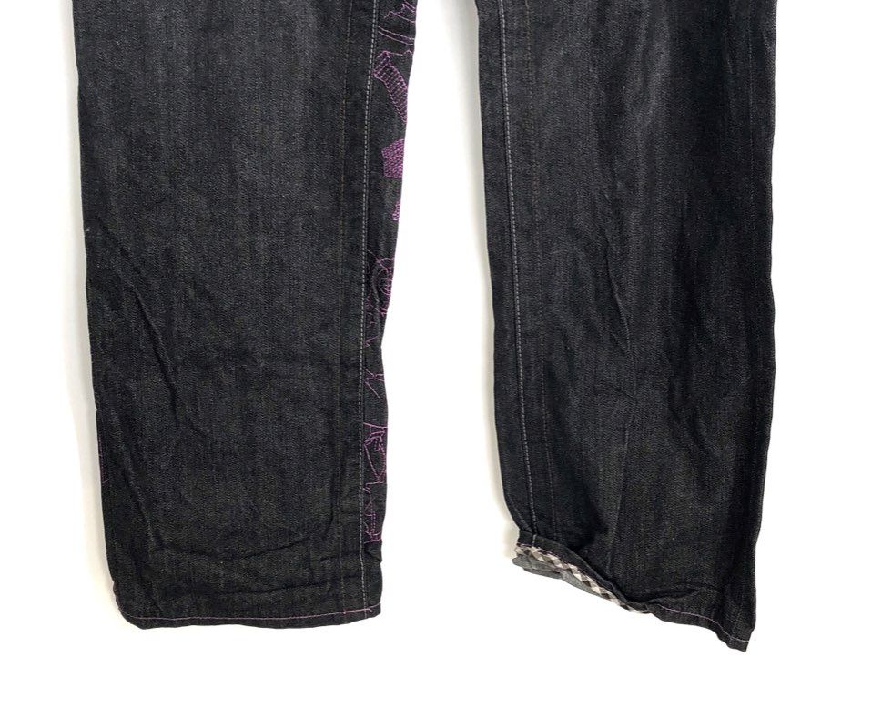 Parish Men's Dark Wash Graphic Embroidered Streetwear Jeans Sz 38