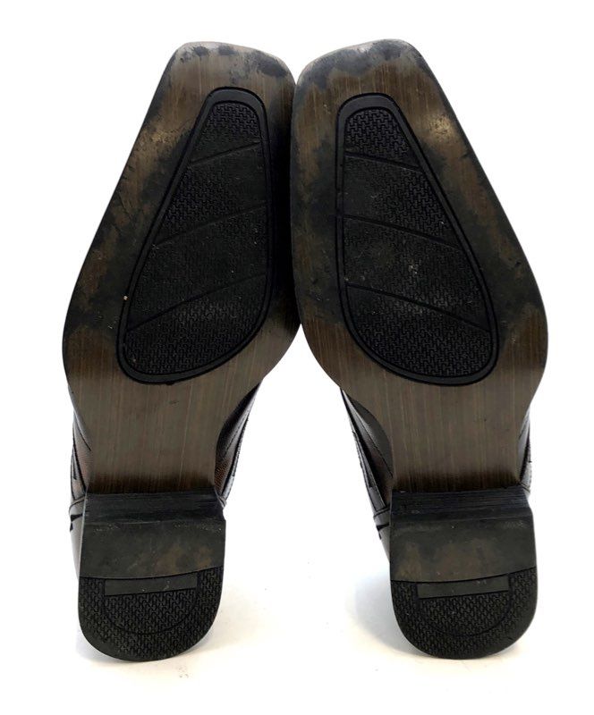 Giorgio Brutini Brown Burnished Leather Square Toe Slip On Loafers Size 11 M