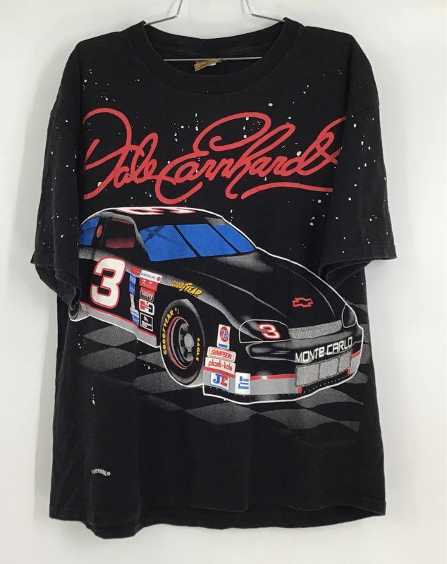 Nutmeg Men&#39;s Black Dale Earnhardt Racing NASCAR Graphic T-Shirt - Size XL