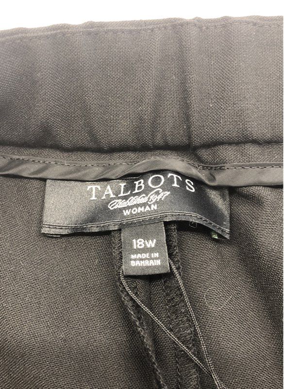Talbots Women's Black Wide Leg Pull On Dress Pants Trousers 18W NWT