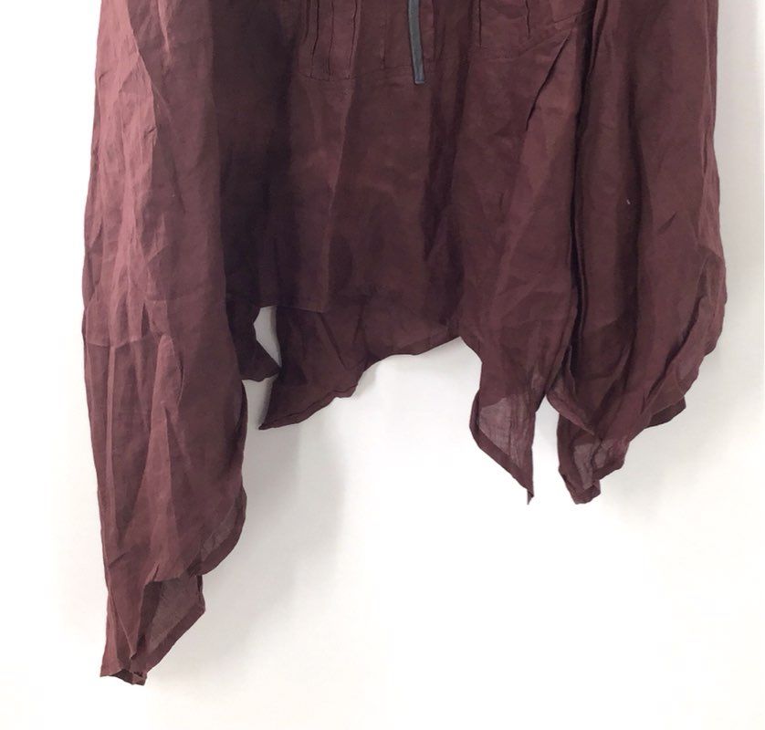 Peacock Ways Women's Rose Linen Blend Sleeveless Sharkbite Hem Tunic Sz L NWT