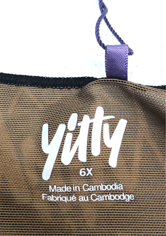 Yitty Lizzo Women's Smoothing Midi Top Black Tan Logo Print Mesh NWT Sz 6X