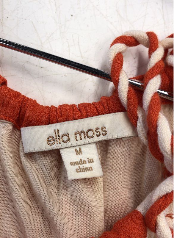 Ella Moss Women's NWT Colorblock Braided Strap Maxi Dress Red Cream Size M