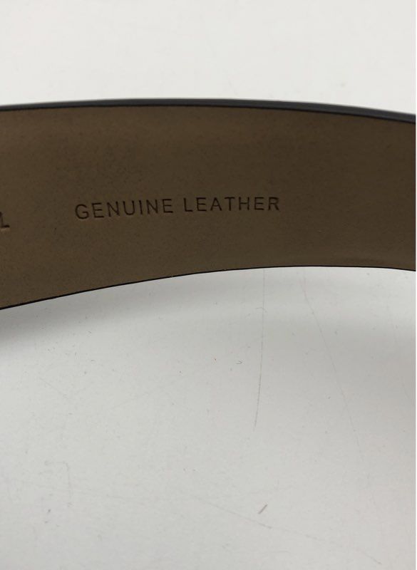 Michael Kors Women's Belt Brown Genuine Leather Gold Tone MK Logo Charm Size L