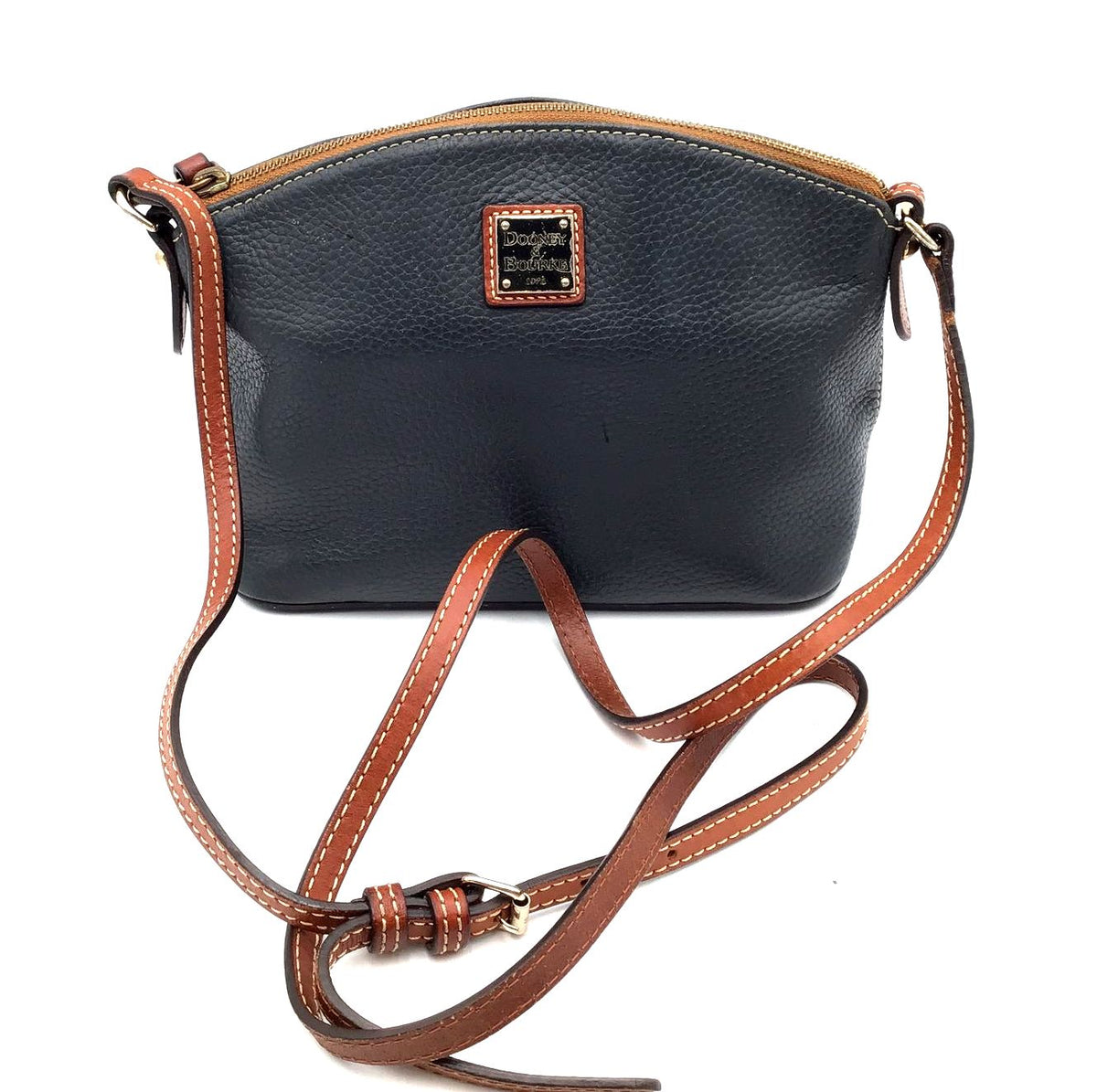 Authentic Dooney &amp; Bourke Dark Gray Brown Luxury Crossbody Bag - COA Included