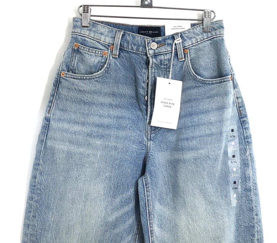 Lucky Brand Women's 80s Curve High Rise Taper Jeans Light Wash NWT Size 2/26