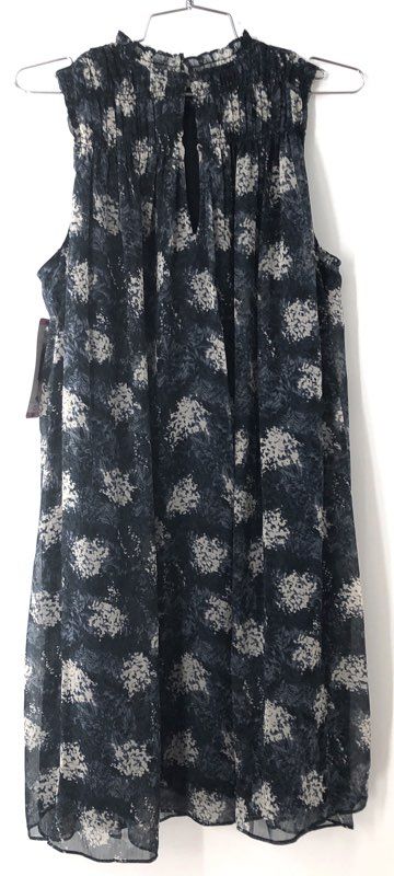 NWT Joie Women's Baltic Print Sleeveless Mock Neck Smocked Dress Sz S