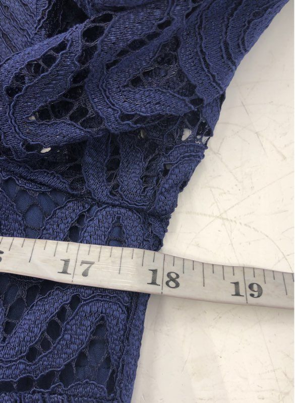 Trina Turk NWT Women's Plume Dress Navy Blue Lace Mock Neck Bell Sleeve Sz 8