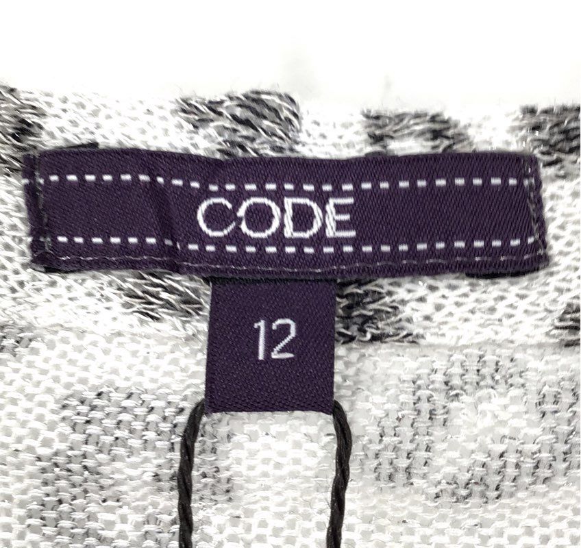 NWT Code Women's Off White Animal Print Cardigan Sweater - Size 12