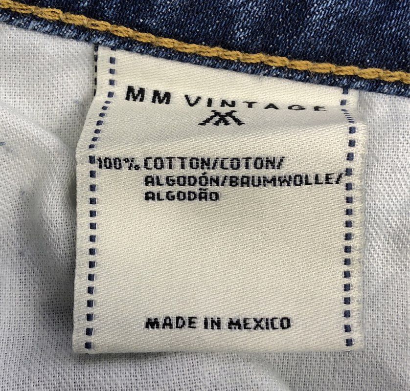 MM Vintage Women's Blue Distressed Boyfriend Embroidered Geometric Jeans 27 NWT