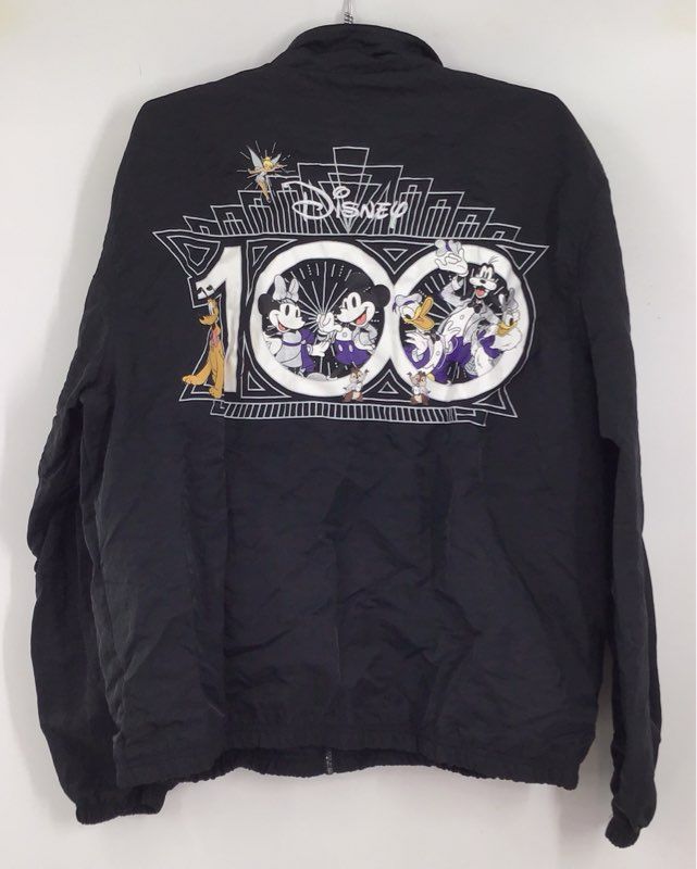 Disney Women&#39;s Black 100th Anniversary Bomber Jacket - Size Large