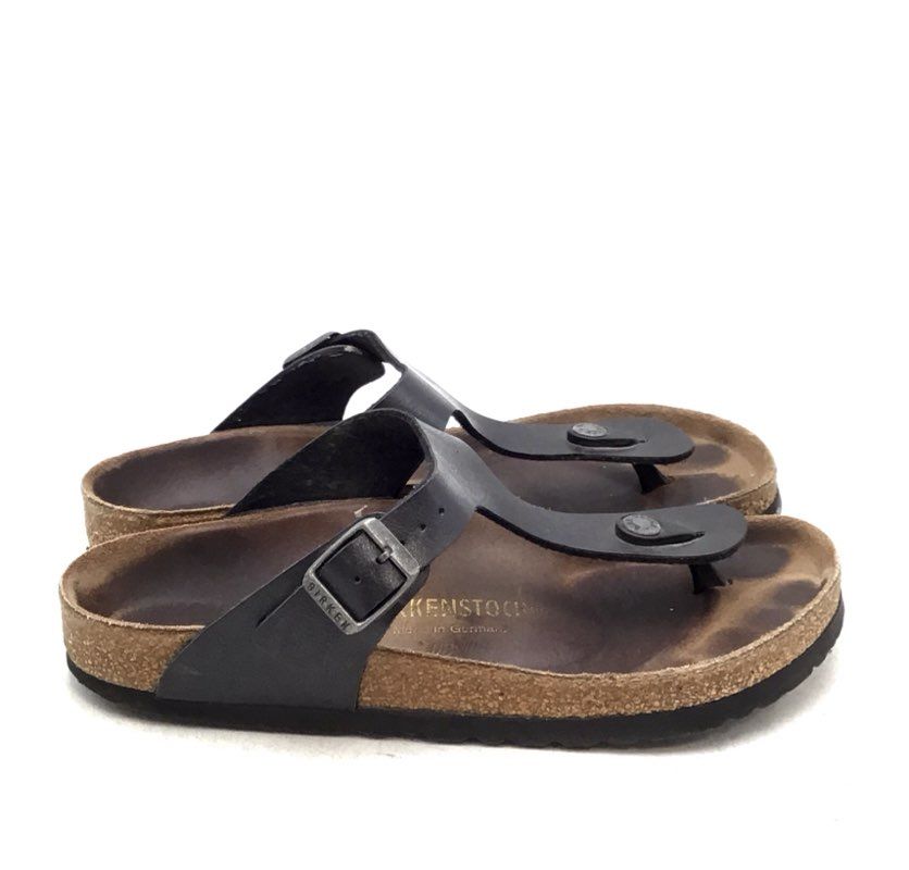 Birkenstock Women&#39;s Black Slip-On Thong Sandals - Size 8