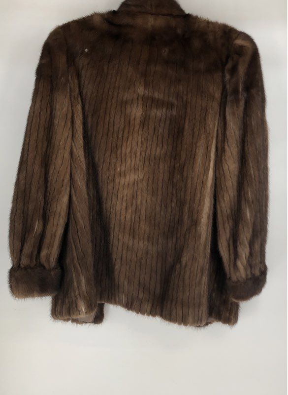 Saga Mink Women's Brown Fur Coat - Size 12