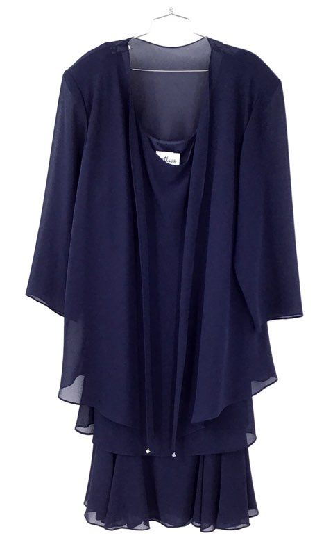 Vintage Saks Fifth Avenue Cattiva Women's Navy Jacket Dress - Size 22