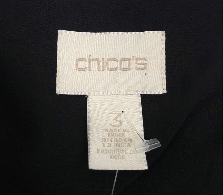 Chico's Women's Beaded Bomber Jacket Black Honeycomb Zip Front Sz 3 NWT