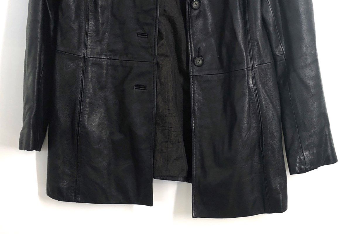 Jacqueline Ferrar Women's Black Genuine Lambskin Leather Jacket Vintage Y2K Sz L