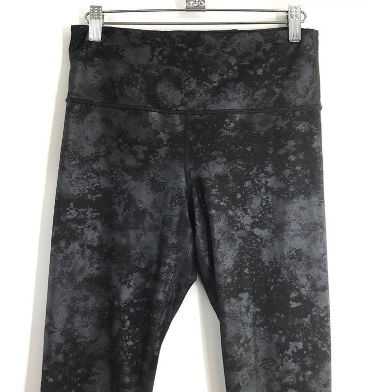Athleta Women's Elation Misty Lace Tight Black Gray Leggings Size ST