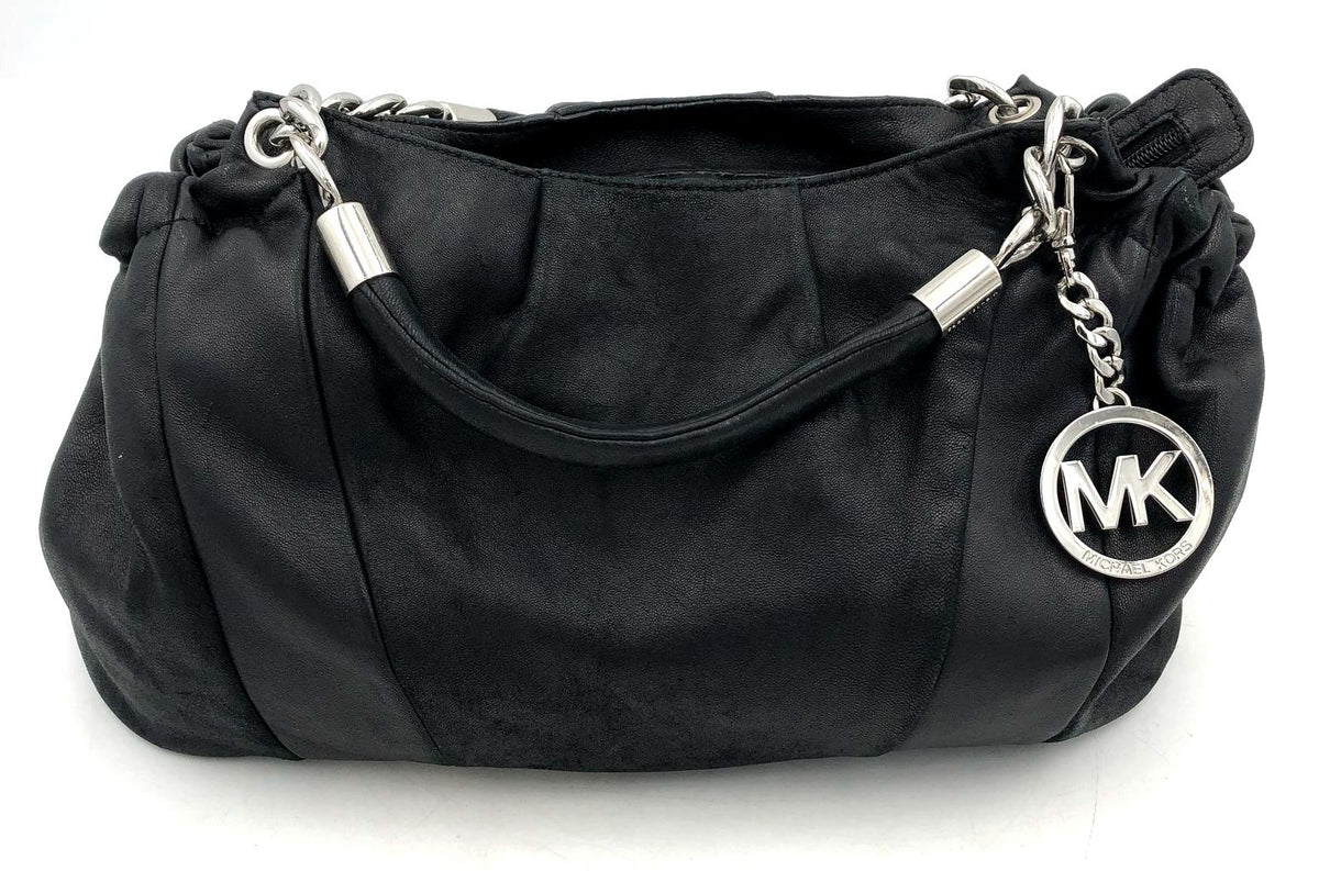 Authentic Michael Kors Black Leather Luxury Shoulder Bag - COA Included