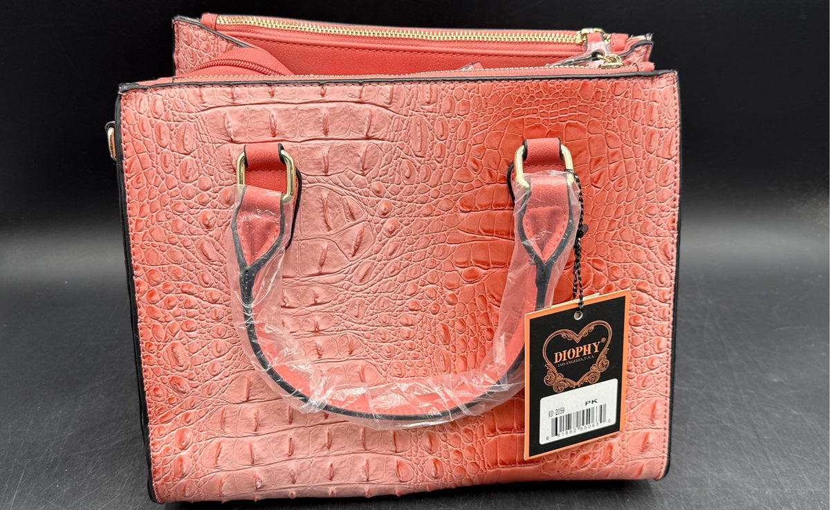 NWT Brahmin INSPIRED Faux Crocodile Embossed Satchel & Wallet Set