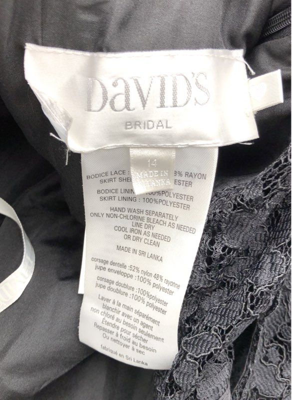 NWT David's Bridal Women's Black Maxi Dress - Size 14
