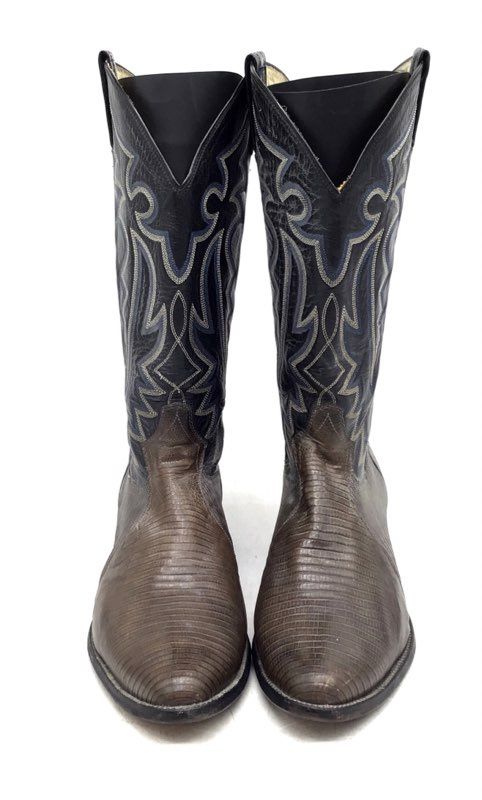 Panhandle Men's Black Brown Western Boots - Size 7.5D