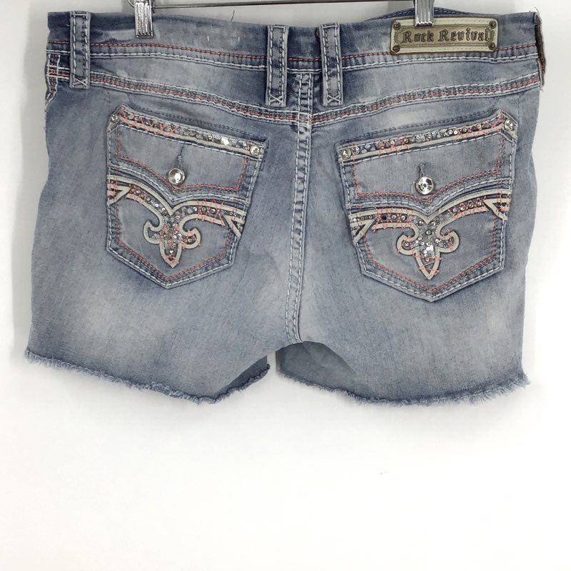 Rock Revival Women&#39;s Blue Denim Cut-Off Shorts - Size 34