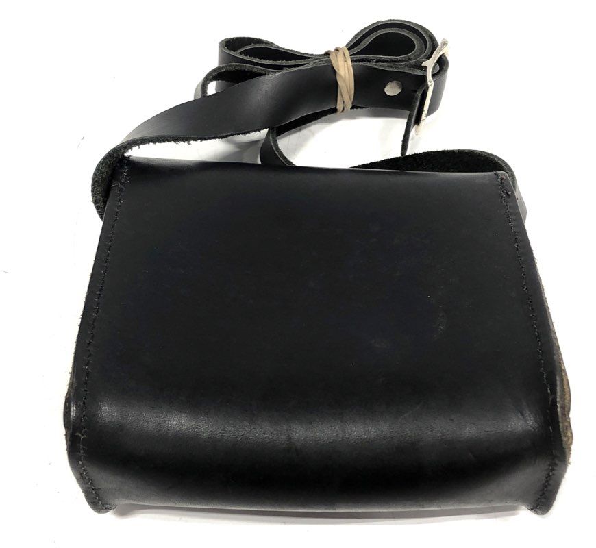 Vintage Harley Davidson Black Leather Crossbody Bag Purse Silver Hardware