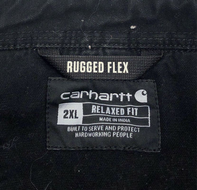 Carhartt Men's Black Rugged Flex Relaxed Fit Shirt Jacket Rogers Group Sz 2XL