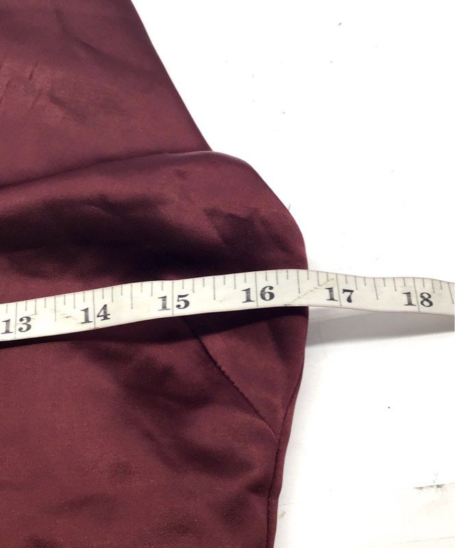 New Jason Wu Women's Burgundy Satin Halter Cowl Neck Midi Dress Size S
