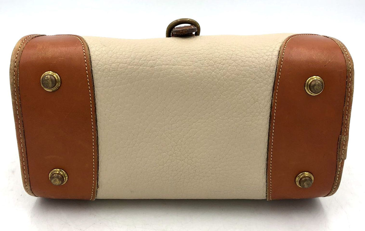 Authentic Vintage Dooney &amp; Bourke Beige Luxury Satchel Bag - COA Included