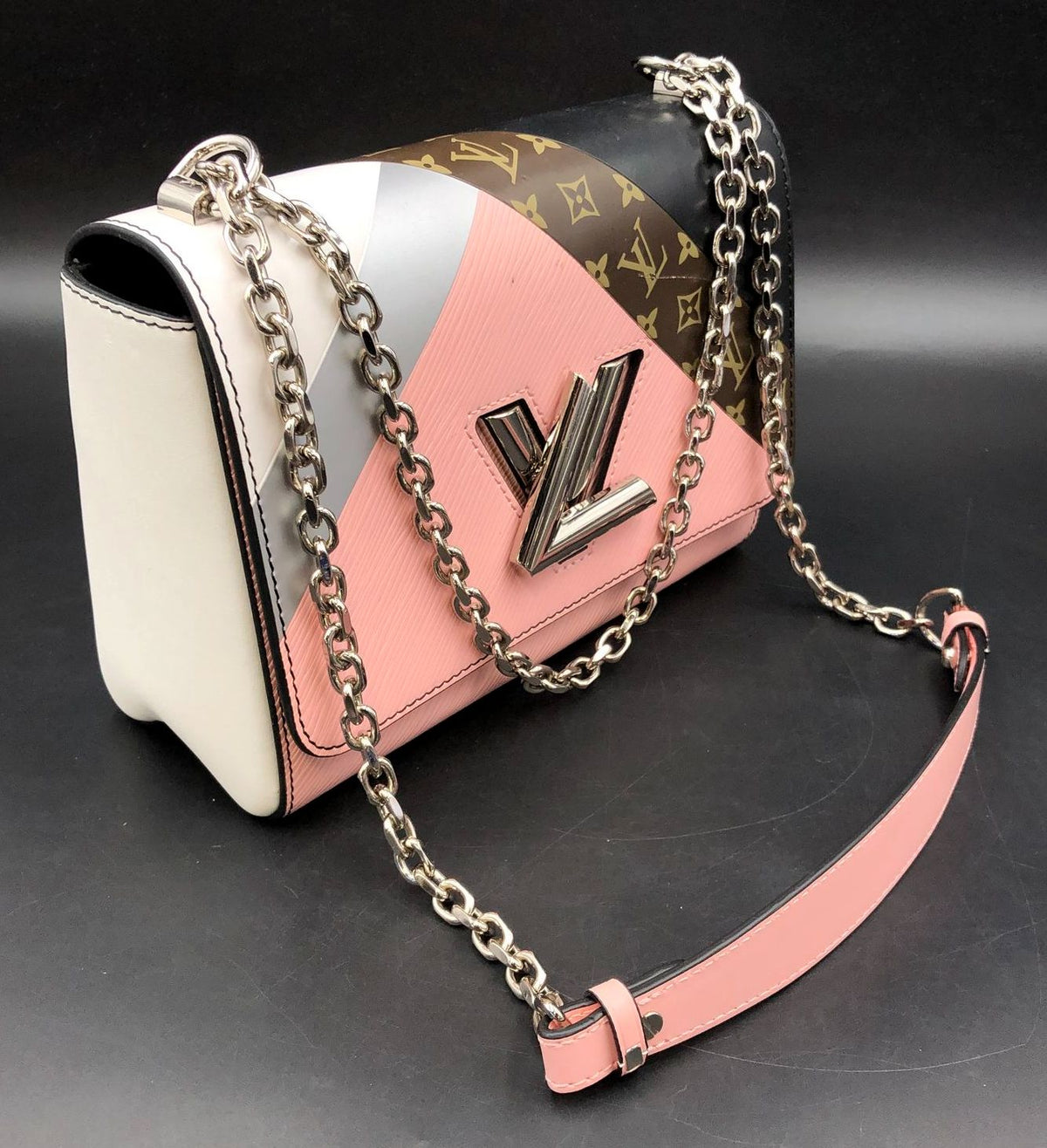 Louis Vuitton Inspired Twist MM Multicolor Monogram Patchwork Crossbody Bag