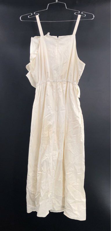 Crosby Women's White Genevieve Ruffle Cotton Blend Midi Dress Sz XS NWT