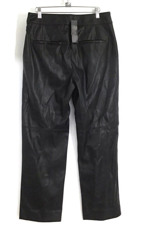 Banana Republic Women's Black Vegan Faux Leather Straight Leg Pants NWT Sz 10