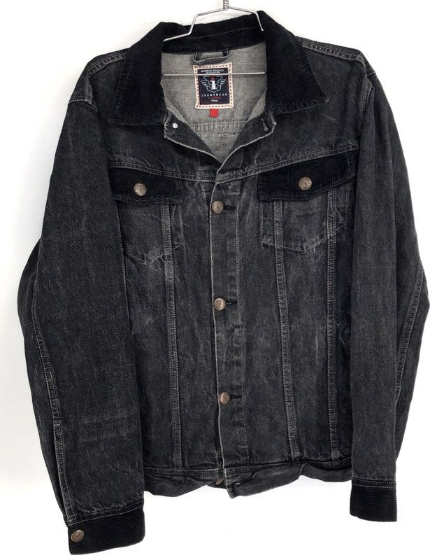 Authentic Denim Co. Men's Black Cotton Trucker Jacket - Size XL